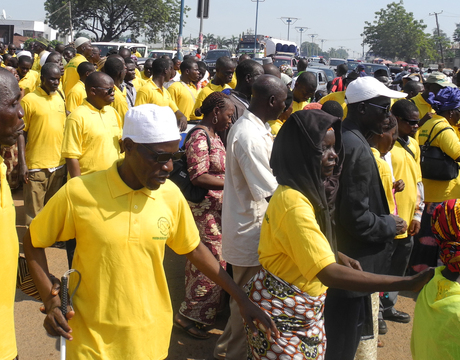 THE BLIND ON A ROAD WALK TO MARK INTERNATIONAL 'WHITE CANE' AND SAFETY DAY IN LAFIA THURSDAY