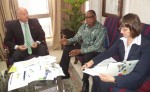 Country Director, Deutsche Fur Internationale Zusammenarbeit (GIZ), Dr. Thomas Kirsch,  Head of Component,  (GIZ), Alezander Werth, Honourable Minister of Industry, Trade and Investment,  Olusegun Aganga, German Ambassador to Nigeria, Her Excellency,  Dorothee Janetzke-Wenzel during a courtesy call to the Ministry Headquarters, Abuja