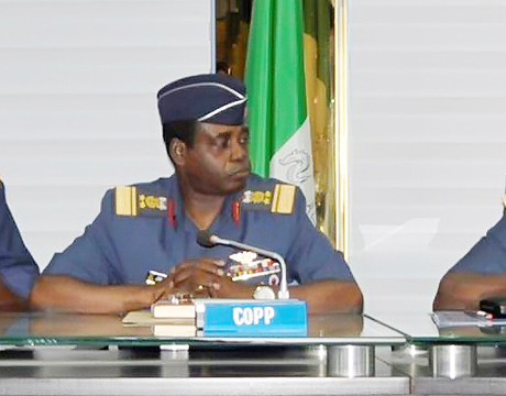 Military Will Stabilise North-East Before 2015 Elections – Chief of Army Staff 3 REPRESENTATIVE OF THE CHIEF OF AIRCRAFT ENGINEERING, AIR COMMODORE KAYODE BECKLEY; CHIEF OF AIR STAFF, AIR MARSHAL ADESOLA AMOSU AND CHIEF OF POLICY AND PLANS, AVM JAMES GBUM, AT A MEDIA BRIEFING ON COMMEMORATION OF THE 50TH ANNIVERSARY OF THE NIGERIAN AIR FORCE IN ABUJA ON TUESDAY (8/4/14).