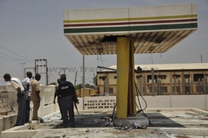 SCENE OF MONDAY'S BOMB EXPLOSION AT NNPC MEGA STATION