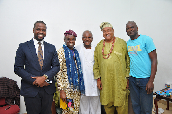 Adebola Williams, Tunde Kelani, Toyin Oshinaike, Jide Kosoko and a Crew member