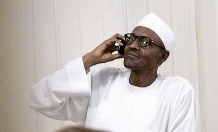 President Jonathan Calls to Congratulate soon-to-be Announced President-elect Buhari 1 PRESIDENT-ELECT MUHAMMADU BUHARI RECEOVONG THE CONGRATULATORY CALL FROM PRESIDENT GOODLUCK JONATHAN