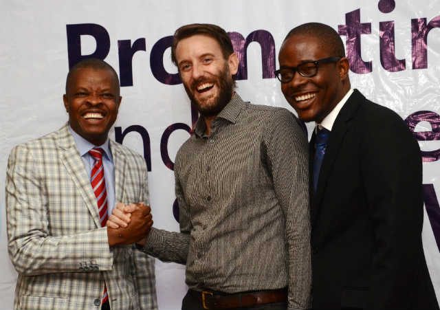 L-R Sesan Sobowale, Corporate Relations Director, Guinness Nigeria Plc, Tim Kellow, Country Director Nigeria, Concern Universal and Osita Abana, Sustainable Development Manager, Guinness Nigeria Plc at the media briefing to showcase the Guinness Nigeria/Concern Universal Safe Water and Improved Sanitation and Hygiene (SWISH) Project in Cross River State.