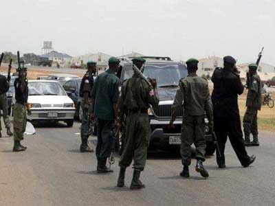 Police at checkpoint