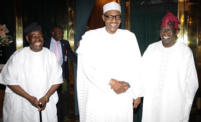 President Muhammadu Buhar-Bola Tinubu-Bisi Akande-APC BoT Chairmanship