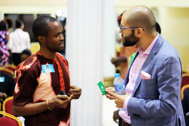 Sefik Bagdadioglu MD Kaymu Networking with an SME operator at the Entrepreneurs Club