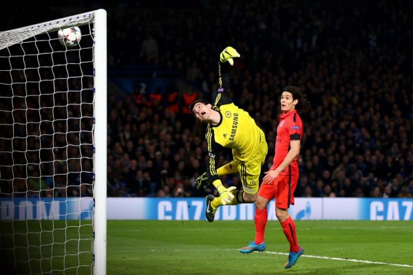 Thiago Silva's Looping Header Beats Thibaut Courtois In Goal for Chelsea at Stamford Bridge. Image: Getty.