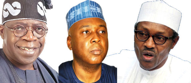Asiwaju Bola Tinubu, Senate President Bukola Saraki and President Muhammed Buhari