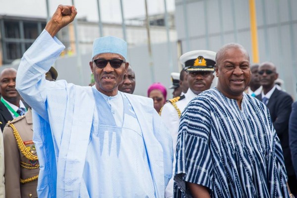 Presidents of Nigeria and Ghana, Muhammadu Buhari and John Mahama