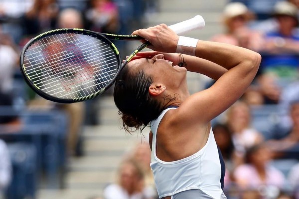 Flavia Pennetta Astounded after He Commanding Victory Over Simona Halep in the Semi-Finals of the US Open. Image: Getty via USTA.