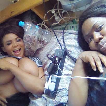 Cossy Ojiakor in selfie with Ifeoma Okeke