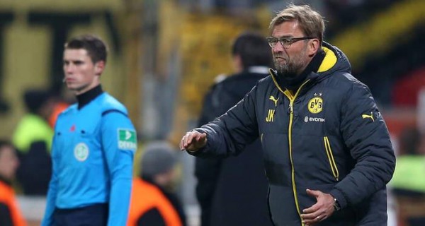 Jurgen Klopp Likely To Replace Dismissed Liverpool'S Boss Brendan Rodgers 1 Jurgen Klopp Passes Instruction to His Wards During a Game at Bayer Leverkusen. Image: Getty.