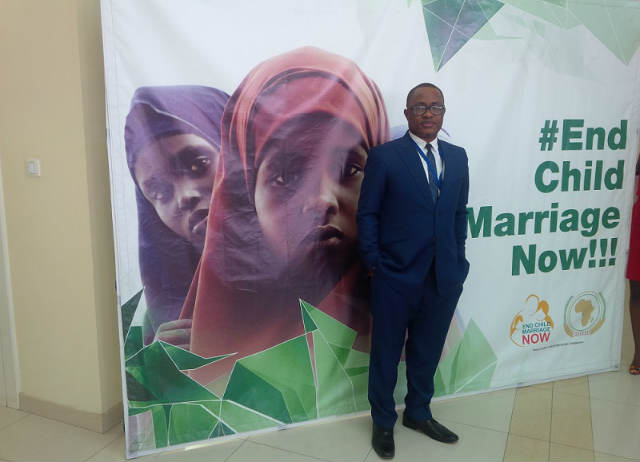 Luther Fasehun, Country Director Wellbeing Foundation Africa at the First African Union Girls Summit on Ending Child Marriage and Other Harmful Traditional Practices in Africa