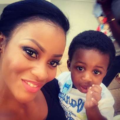 Nollywood actress Damilola Adegbite and her son Bryan Attoh in new photos