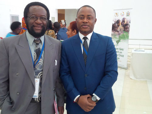 R to L-Luther Fasehun Country Director Wellbeing Foundation Africa With Dr Mbizvo Former Director at WHO-Geneva; Now Zambia Country Director of Population Council