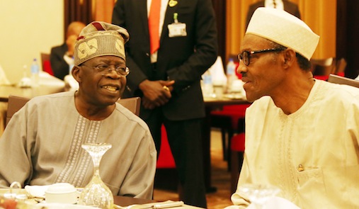 Bola Tinubu and President Buhari at a Dinner