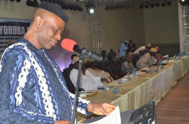 Governor Mimiko of Ondo State at the Second Yoruba Summit in Akure
