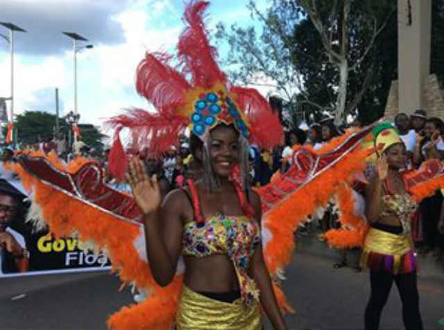 Procession of participants during the carnival on 19 December 2015