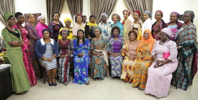 Senator's Wives in a group photograph at the 2nd Meeting of the Senators Wives Forum in Abuja
