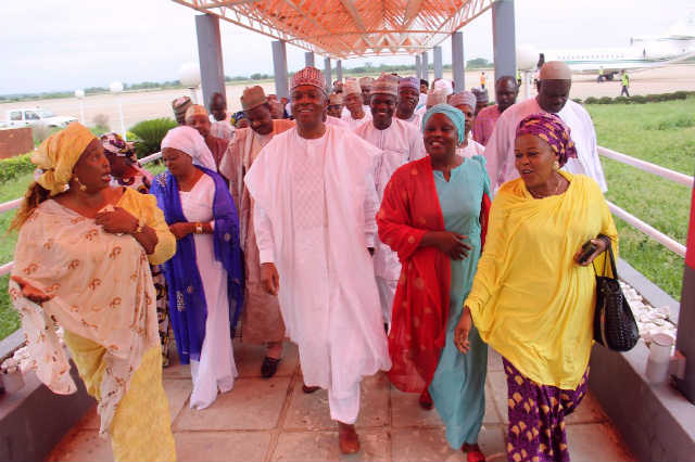 Senator Bukola Saraki at Ilorin International Airport