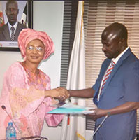 Victoria Enape with EFCC Boss Ibrahim Magu