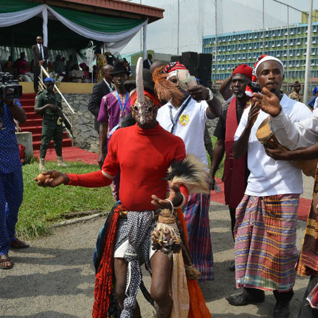 A masquerade at the venue of the 2016 Ebonyi Cultural Day celebration in Lagos on Friday, 18th November, 2016