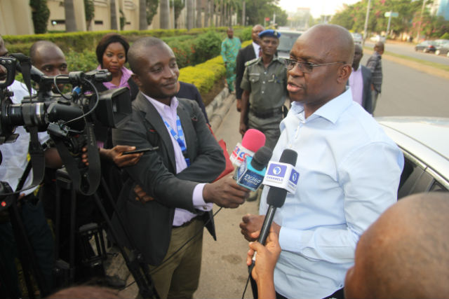 Governor Ayodele Fayose visits Chief Femi Fani-Kayode in EFCC Abuja Office