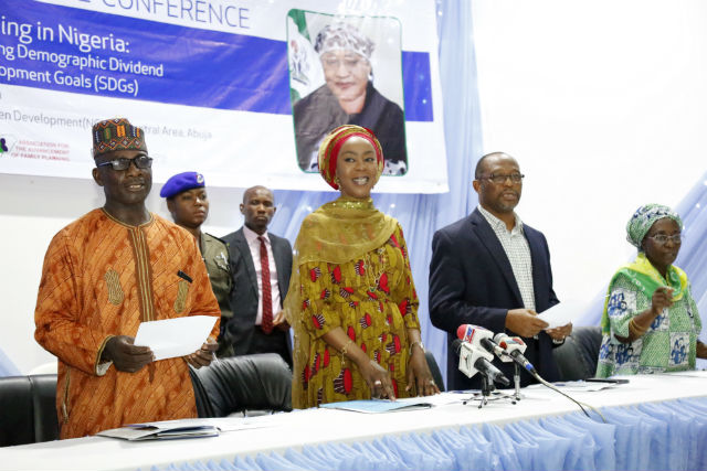 Toyin Saraki with other dignitaries during the Women Pre-Conference of the 4th Nigeria Family Planning Conference in Abuja - 3rd November 2016