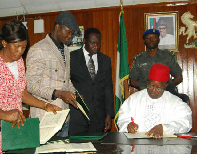 Former Lawmakers and Chairmen in Ebonyi State to earn Monthly Pay 1 Ebonyi State Governor Engr David Umahi signs 2017 Budget