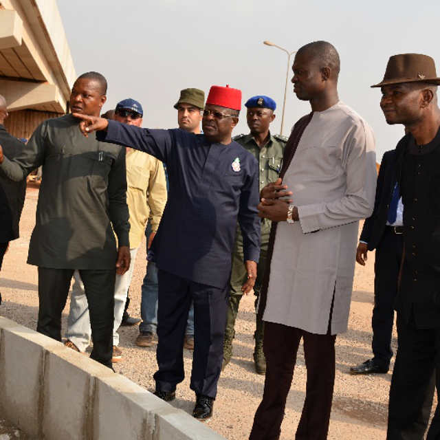 Governor David Umahi of Ebonyi State with the State PDP Chairman and others