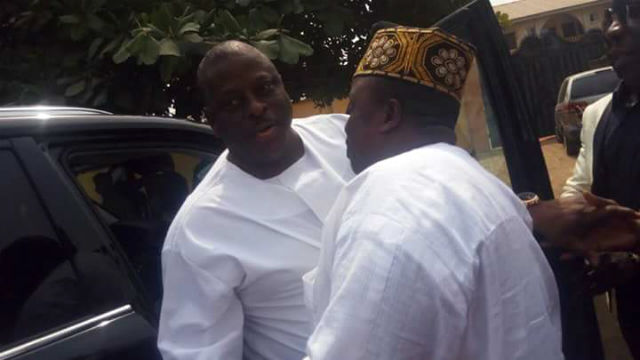 Panic In Apc As Chieftain, Scores Dump Party For Pdp 1 Senator Buruji Kashamu with Engineer Segun Dehinwa 1484463777246