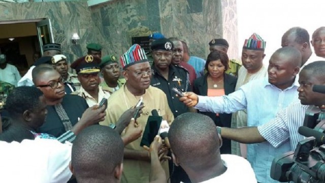 Prince Abi Urges FGN and Benue State Government to investigate Zaki Biam Market Killings 1 Benue State Governor Ortom attending to Pressmen