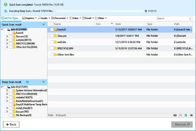 EaseUS Free Data Recovery Software