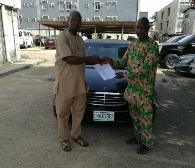 Omoilu Foundation donates Vehicle to Alhaji Moshood Adeshina of Elere Onigbedu village 20170602 WA0002