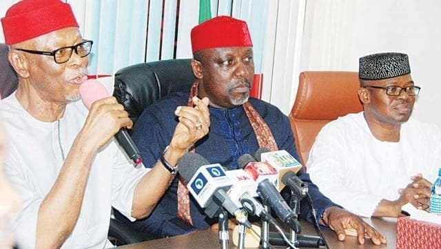 Chief John Odigie Oyegun with Governor Rochas Okorocha and Other