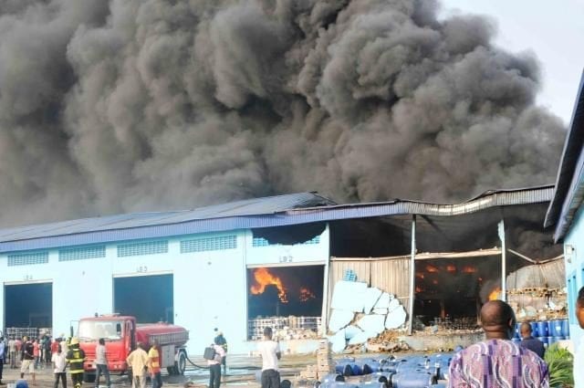 Fire Incident at a Paint Company in Lagos Nigeria