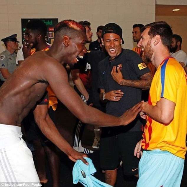 Pogba NeymarJunior and Lionel Messi