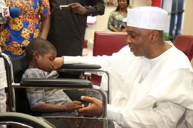 Senator Bukola Saraki Pledges To Support Surgery For 6 Year ​Old ​Boko Haram Victim GK9A2889
