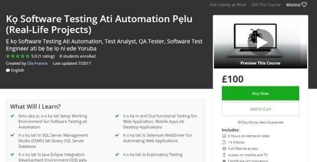 Kọ Software Testing Ati Automation Pẹlu (Real-Life Projects)
