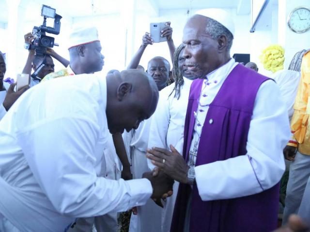 Hon Ladi pays obeisance to Supreme Head Cherubim and Seraphim Unification Church Worldwide His Most Eminence Dr Solomon Alao JP