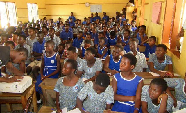 Cross-section of young Africans learning basic coding skills during Africa Code Week 2017 in Ghana