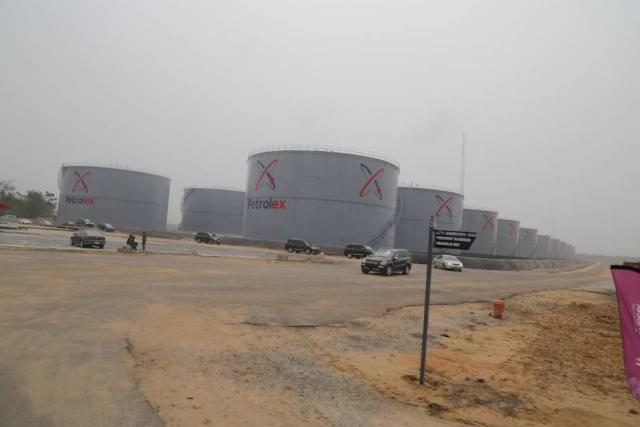 Despite energy transition, the future of oil exploration is still bright- NAPE 1 Side view of the 300m litres Petrolex Mega Oil City's Tank Farm