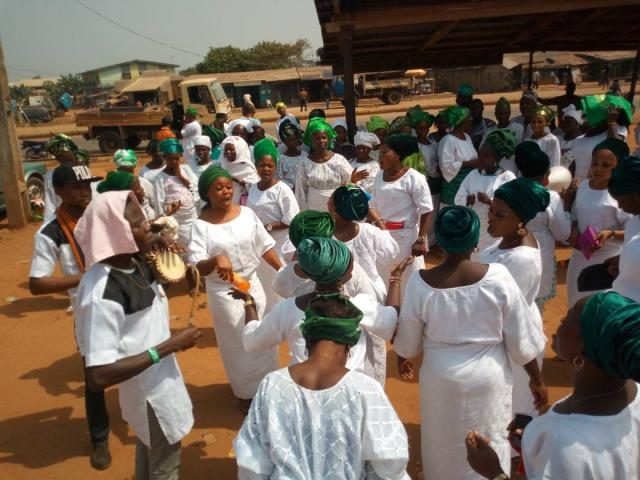 Lado Babes singing and dancing at the venue of the commissioning