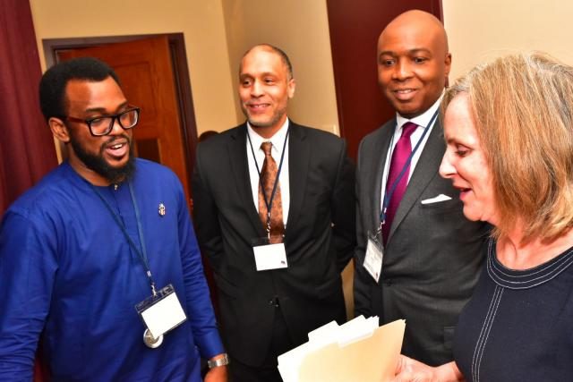 Senator Bukola Saraki with others at Georgetown University, Washington D.C’s Africa Business Conference (#GTABC2018)