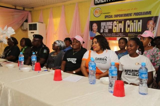 From right...Amb Lizzy Jekami, MD of JK Liz Concepts, movie veteran, Mrs Foluke Daramola-Salako, Yeye Adebutu, Dr (Mrs) Olayinka Sodiya, the Administrative Officer, Police Division, Sagamu, Asst. Superintendent of Police, Mr Akintayo Badmus, Barr (Mrs) Olatunbosun Bankole and Mrs Modupe Obisanya