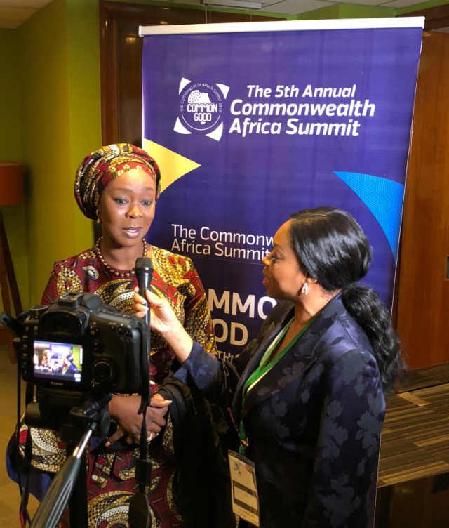 H.E Mrs Toyin Ojora-Saraki post-speech Interview at the Commonwealth Africa Summit in London, UK on 14th March 2018