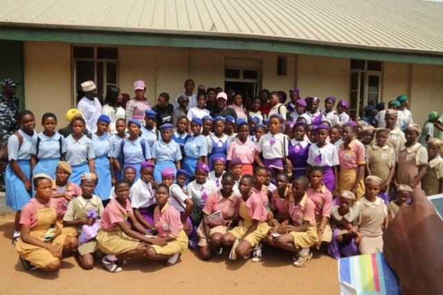 Nigerian Girl-Child: Yeye Adebutu admonishes on Moral Uprightness 3 Yeye Adenike Adebutu in a Group Photograph with the Students
