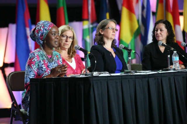 Toyin Ojora Saraki celebrates Midwives on International Workers Day; praises Midwifery Leaders Showcase 1 H.E. Mrs Toyin Ojora Saraki at the ICM Congress in Toronto, 2017