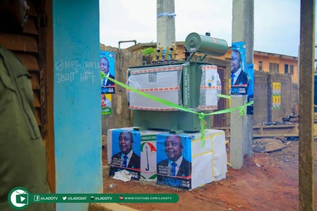 A transformer donated by Hon Ladi Adebutu on 16th June 2018