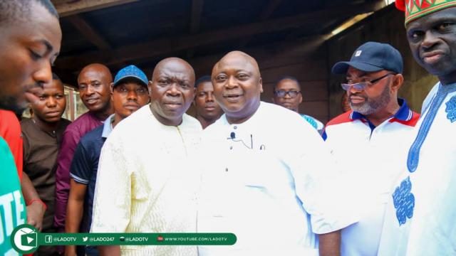 Hon Ladi Adebutu at the PDP's secretariat